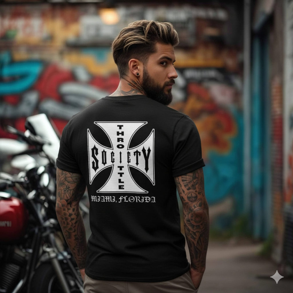 Personalized Throttle Society Iron Cross Short-Sleeve T-Shirt