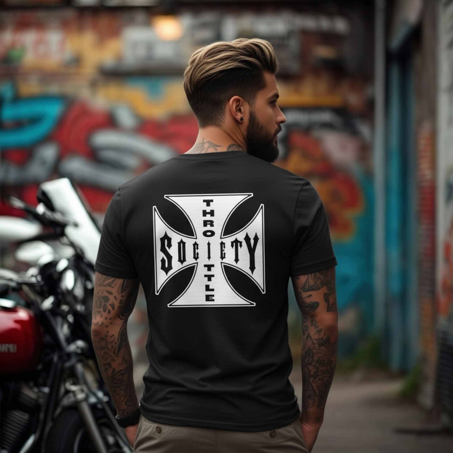 Throttle Society Iron Cross Short-Sleeve T-Shirt