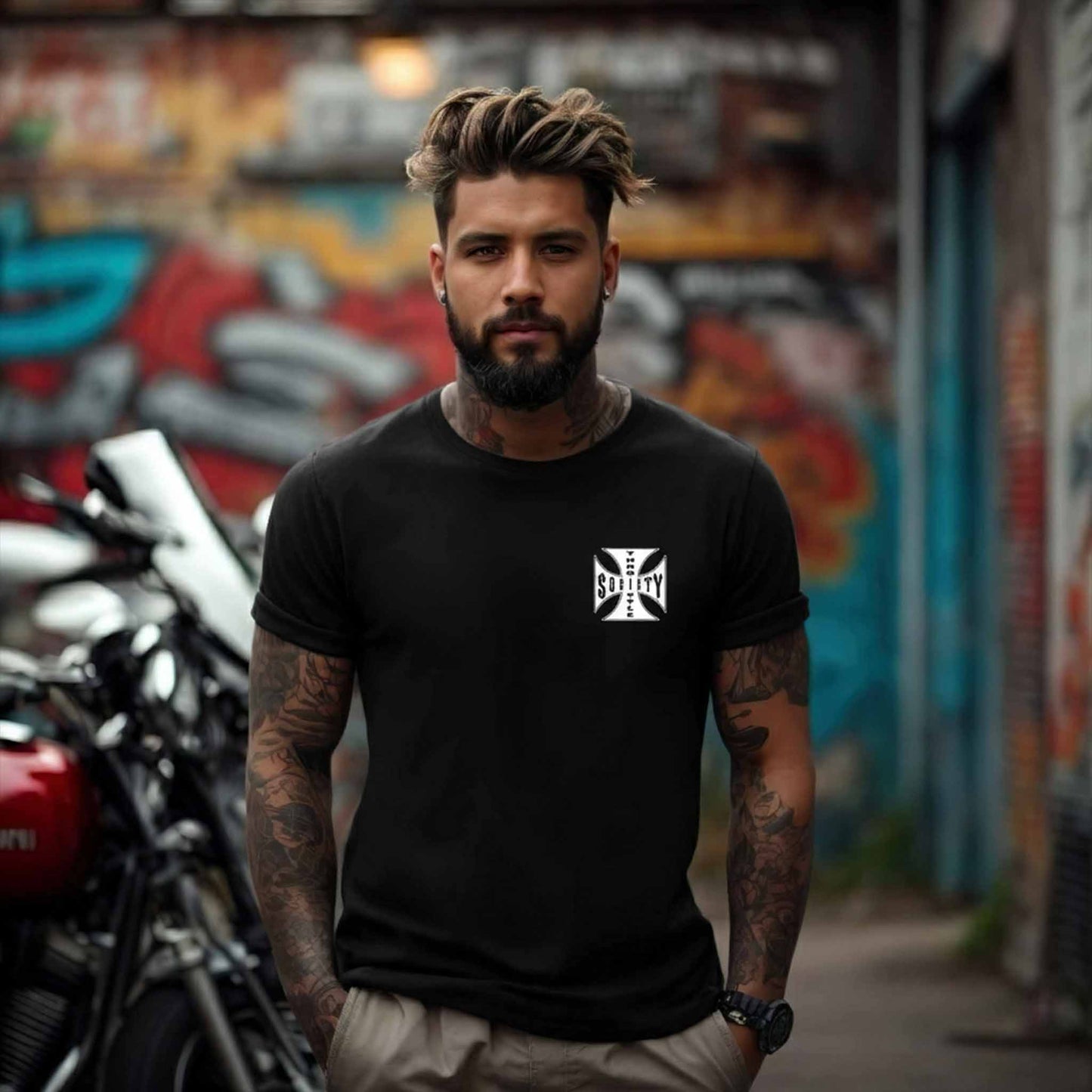 Throttle Society Iron Cross Short-Sleeve T-Shirt