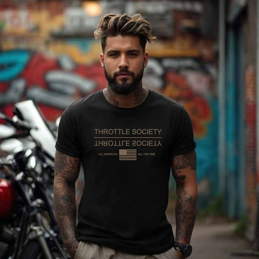 Throttle Society All American Golden Mirror Short-Sleeve T-Shirt