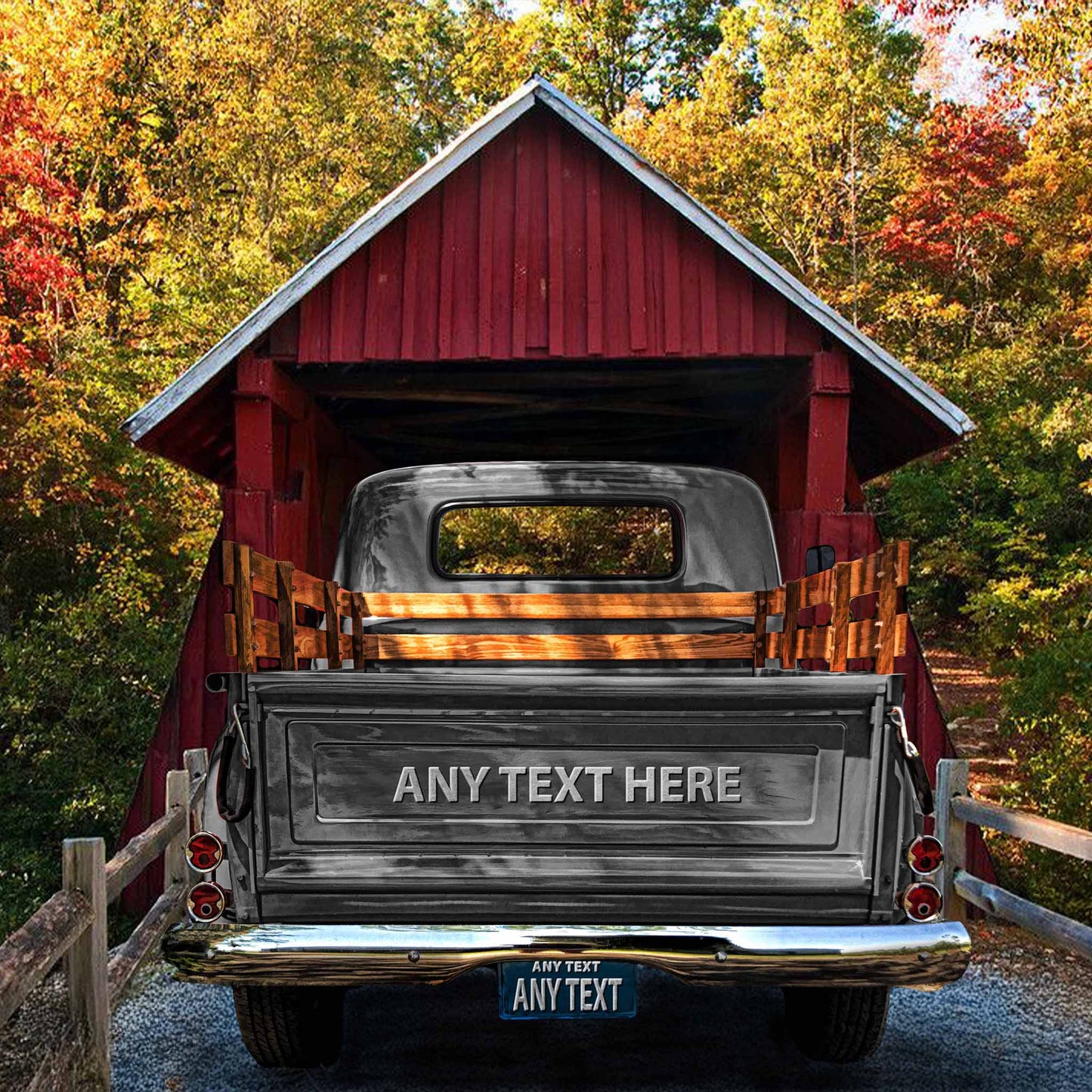 Personalized Campbell's Bridge Vintage Truck Canvas
