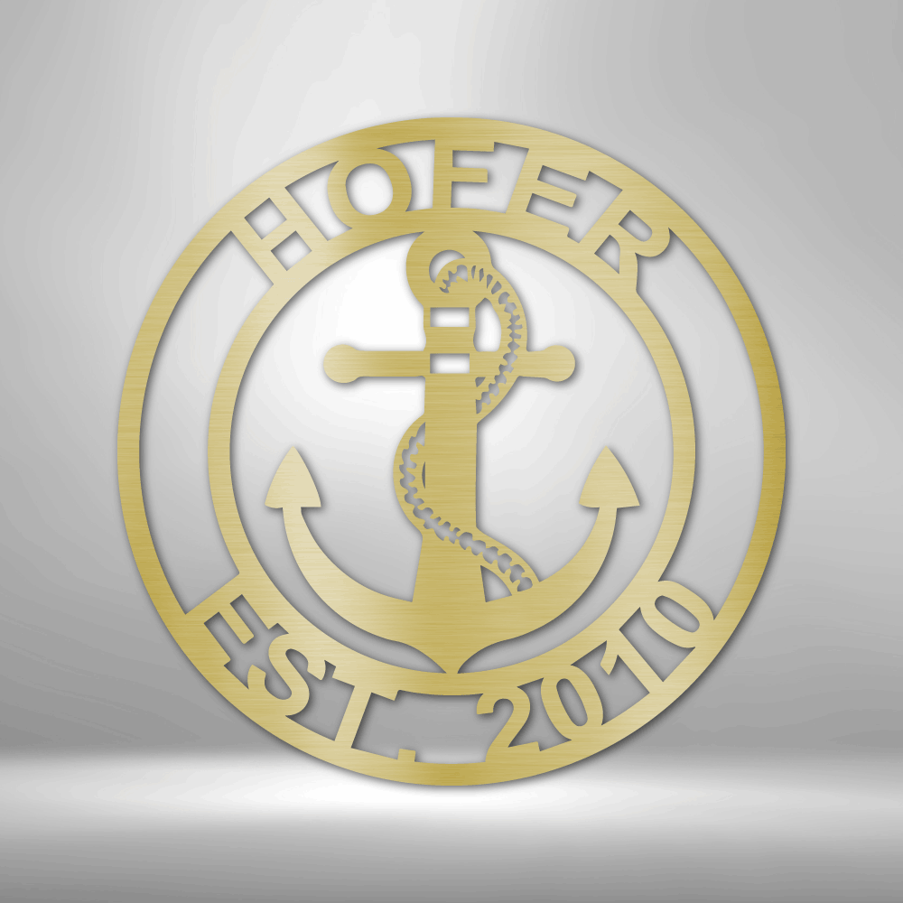 Anchor Family Name Personalized - Steel Sign - Throttle Society
