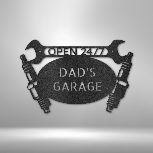 Car Garage Monogram - Personalized Steel Sign - Throttle Society