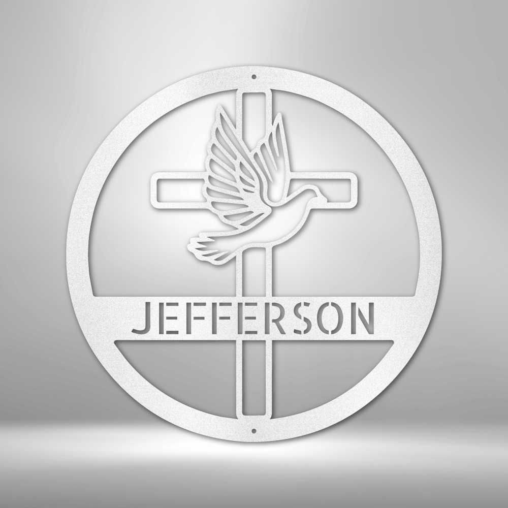 Dove and Cross Personalized - Steel Sign - Throttle Society