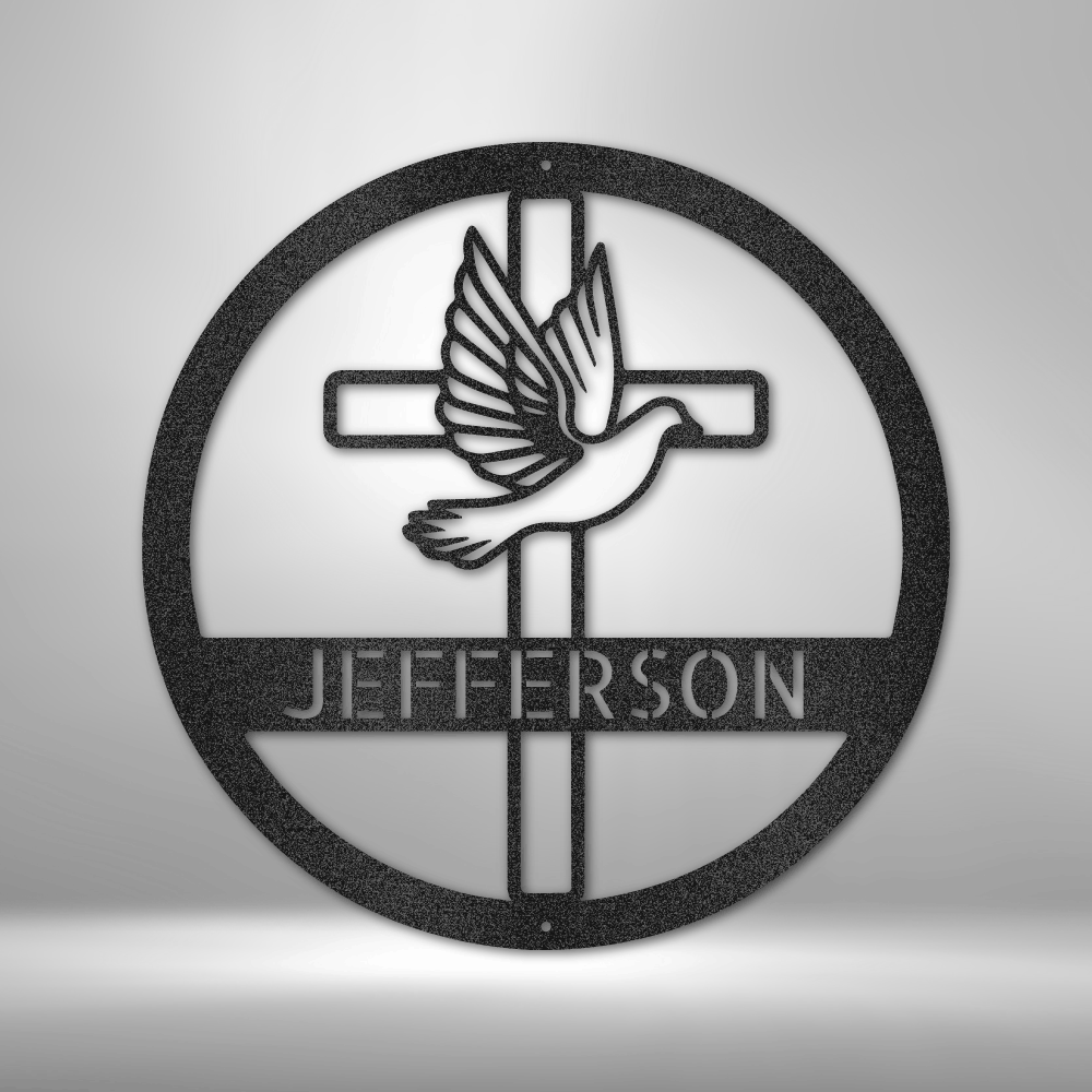 Dove and Cross Personalized - Steel Sign - Throttle Society
