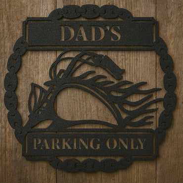 Hog Parking Plaque - Personalized Steel Sign - Throttle Society