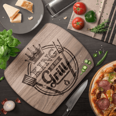 King of the Grill Oval Hardwood Cutting Board - Throttle Society