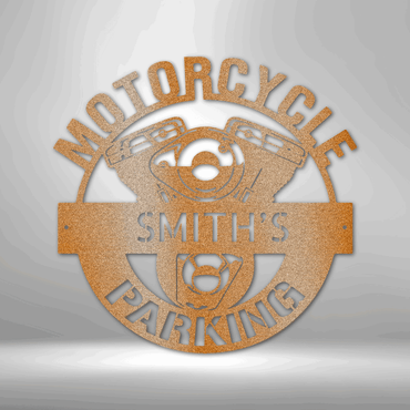 Motorcycle Parking Personalized - Steel Sign - Throttle Society