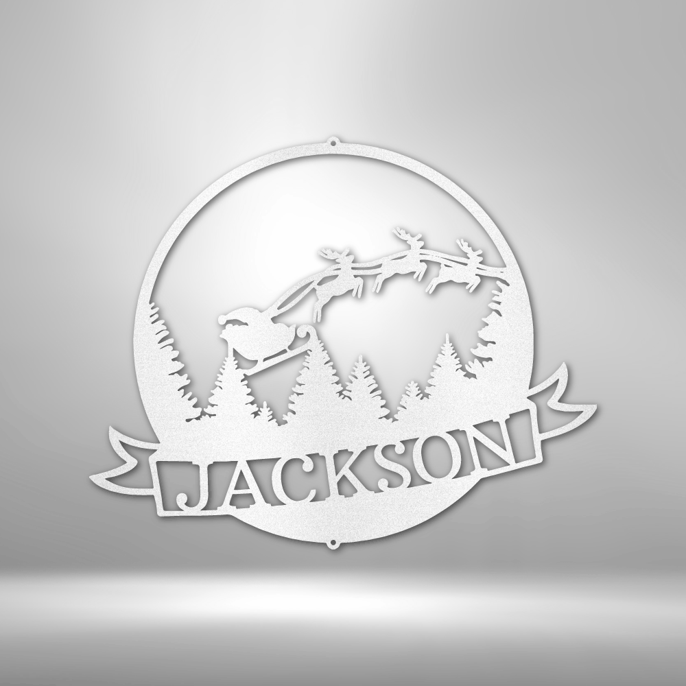 Santa's Journey Personalized - Steel Sign - Throttle Society