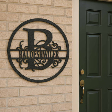 Split Circle Monogram - Personalized Steel Sign - Throttle Society