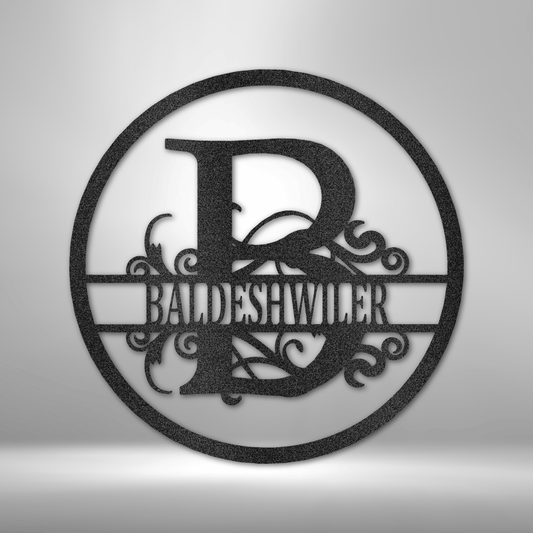 Split Circle Monogram - Personalized Steel Sign - Throttle Society