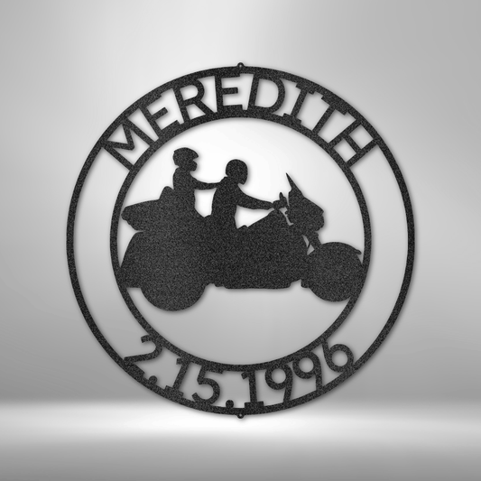 Trike Couple Motorcycle Personalized Steel Sign - Throttle Society
