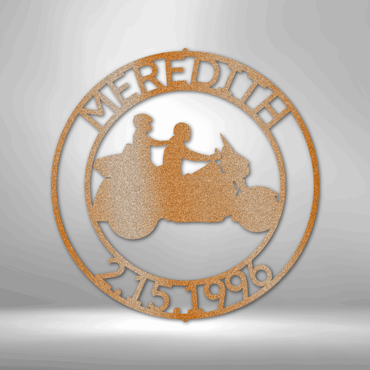 Trike Couple Motorcycle Personalized Steel Sign - Throttle Society