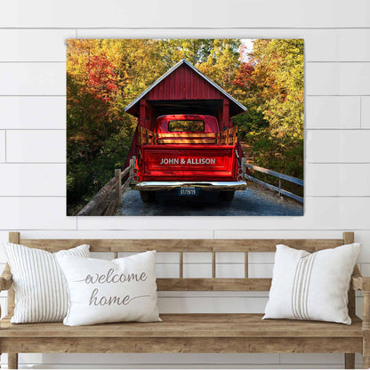 Personalized Campbell's Bridge Vintage Truck Canvas