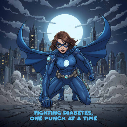 Knockout Diabetes Female Superhero Cozy Plush Fleece Blankets