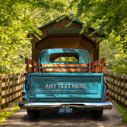Personalized Green Covered Bridge Vintage Truck Canvas