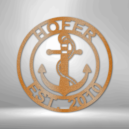 Anchor Family Name Personalized - Steel Sign - Throttle Society