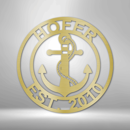 Anchor Family Name Personalized - Steel Sign - Throttle Society
