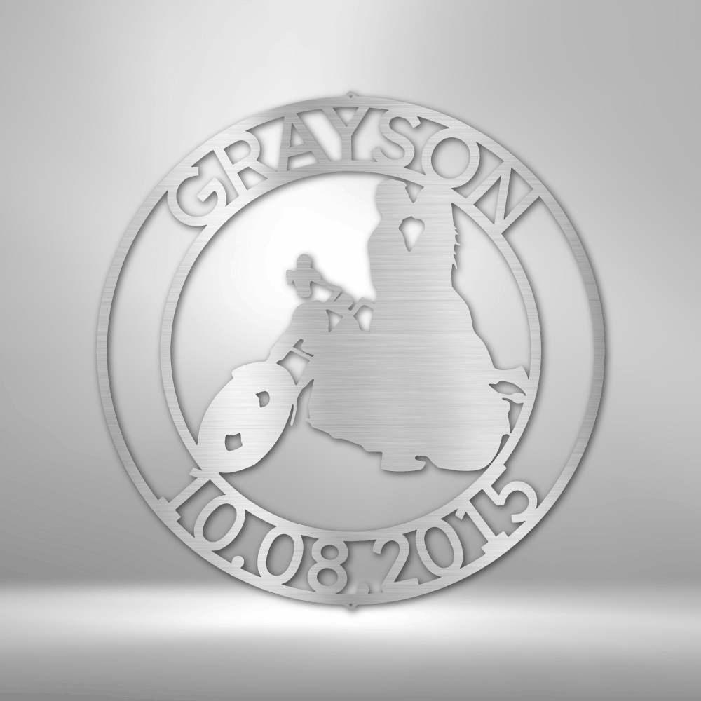 Chopper Motorcycle Couple Personalized Steel Sign - Throttle Society