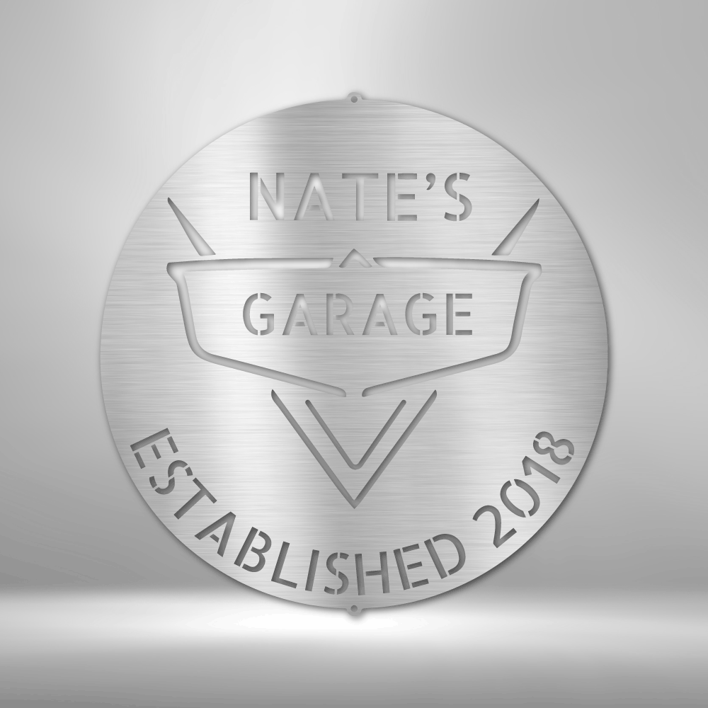 Classic Car Monogram - Personalized Steel Sign - Throttle Society