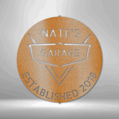 Classic Car Monogram - Personalized Steel Sign - Throttle Society
