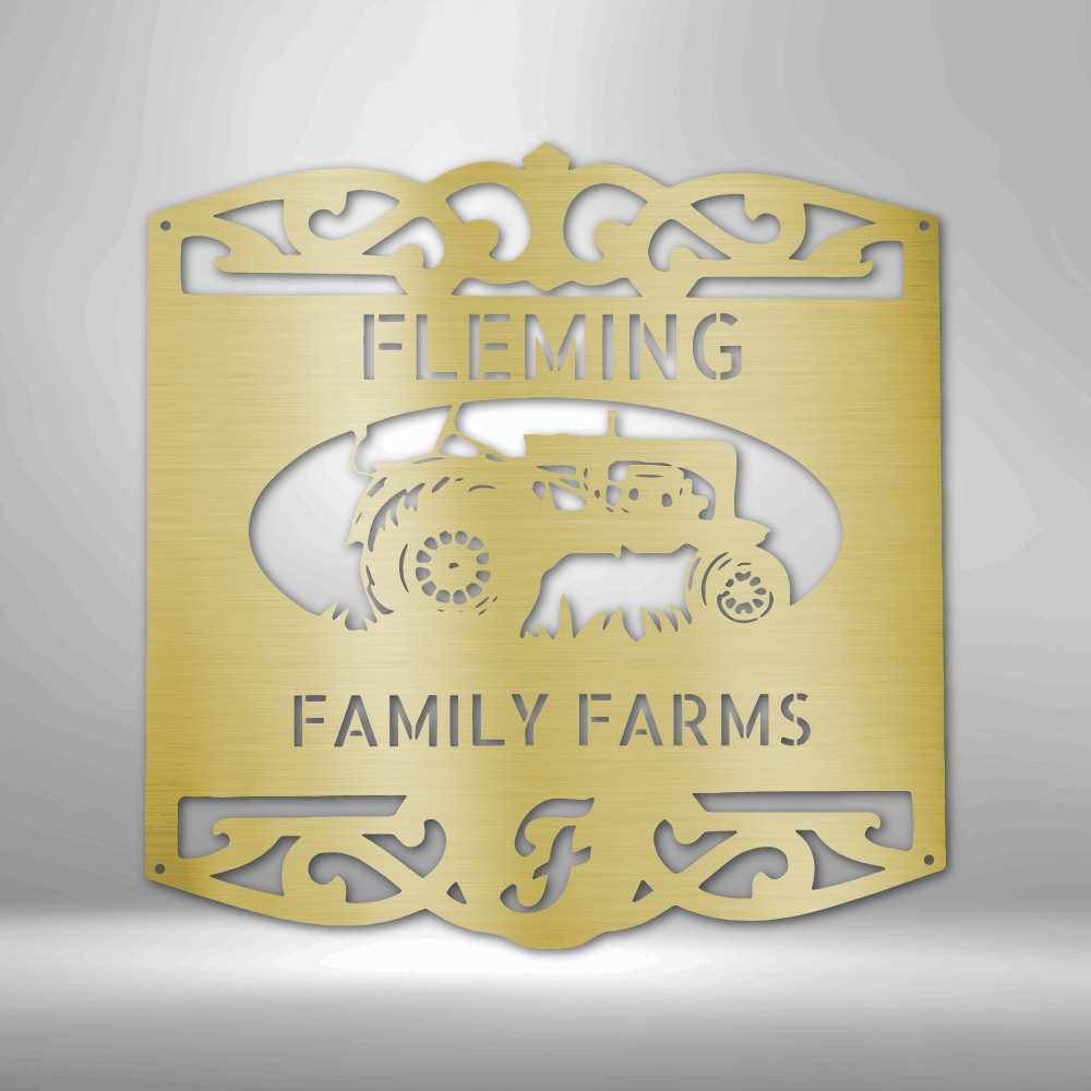 Classic Tractor Monogram Personalized - Steel Sign - Throttle Society
