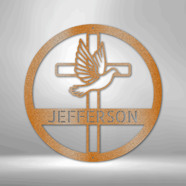 Dove and Cross Personalized - Steel Sign - Throttle Society