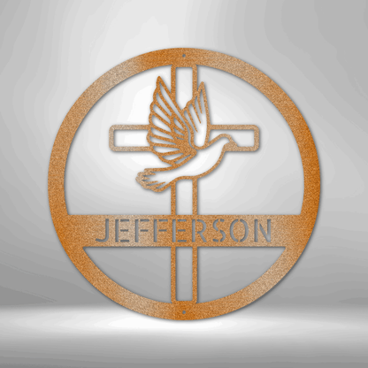 Dove and Cross Personalized - Steel Sign - Throttle Society