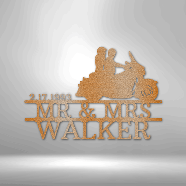 Glide Couple Motorcycle Name Date Personalized Steel Sign - Throttle Society