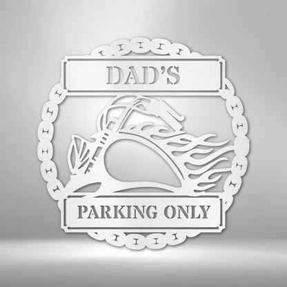 Hog Parking Plaque - Personalized Steel Sign - Throttle Society
