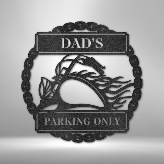 Hog Parking Plaque - Personalized Steel Sign - Throttle Society