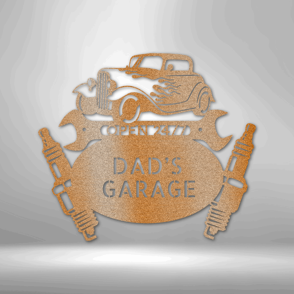 Hot Rod Mechanic Personalized Steel Sign - Throttle Society