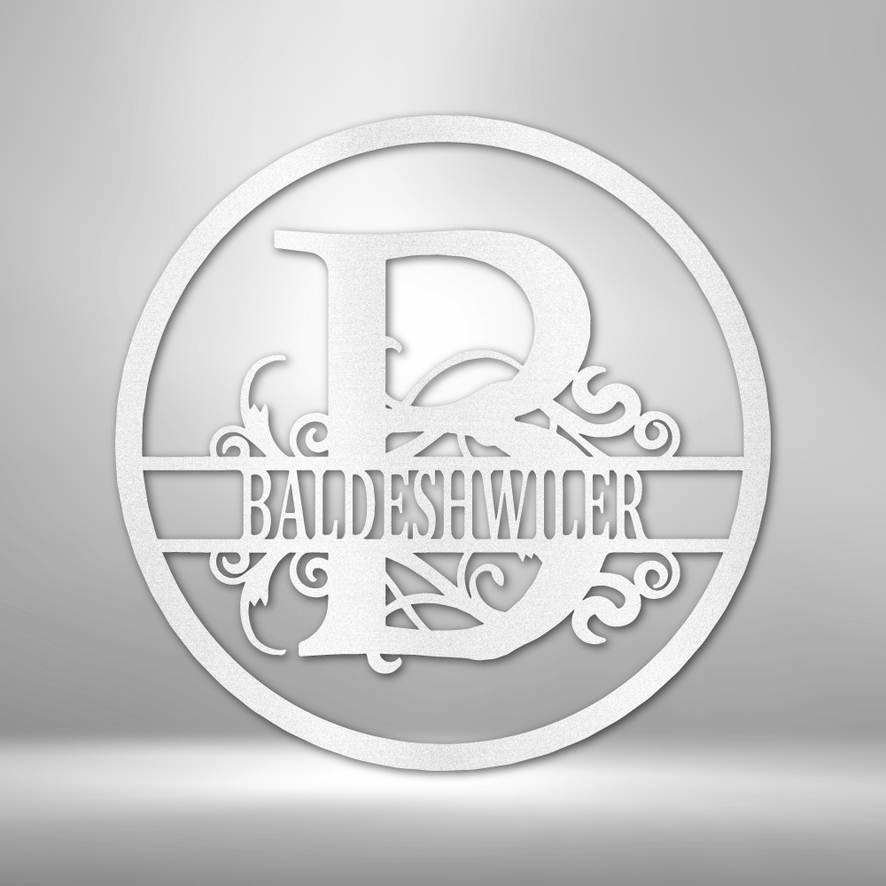 Split Circle Monogram - Personalized Steel Sign - Throttle Society