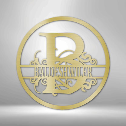 Split Circle Monogram - Personalized Steel Sign - Throttle Society