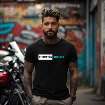 Throttle Society Aqua Blue Knockout T-Shirt - Throttle Society