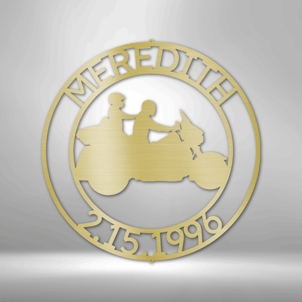 Trike Couple Motorcycle Personalized Steel Sign - Throttle Society
