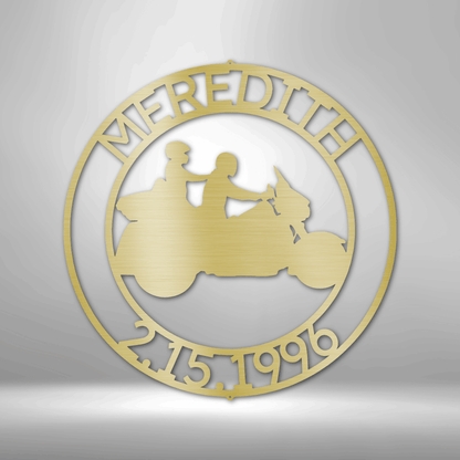 Trike Couple Motorcycle Personalized Steel Sign - Throttle Society