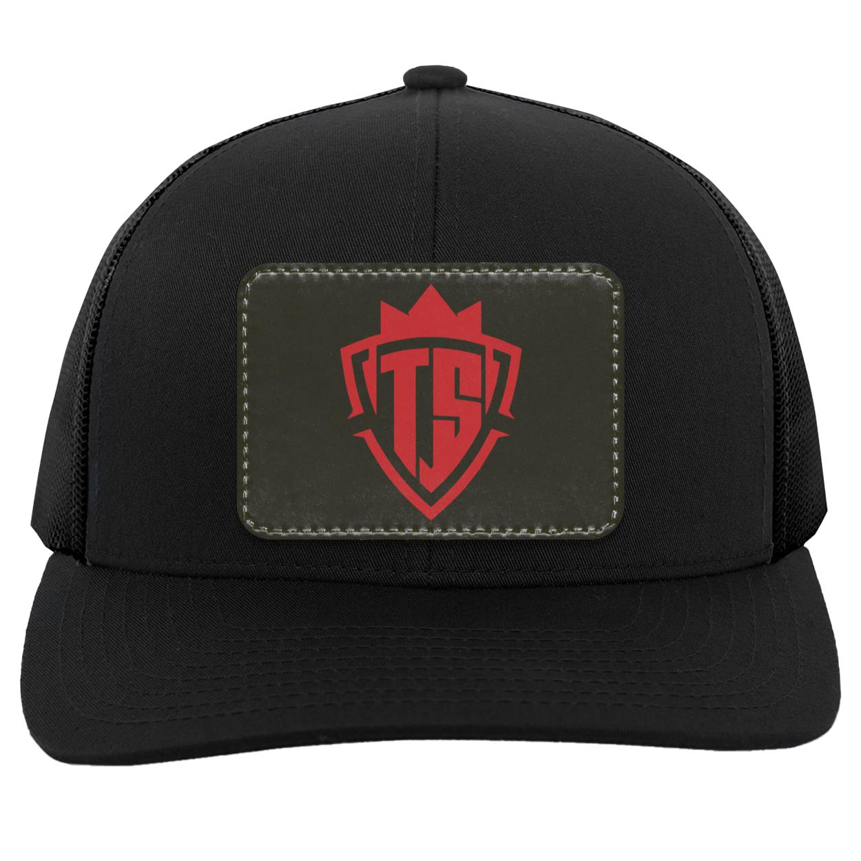 TS Red Logo Black Trucker Snap Back Hat - Throttle Society