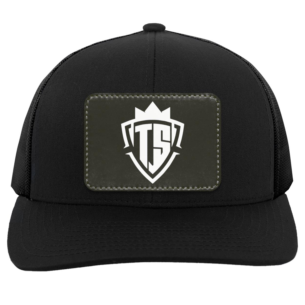 TS White Logo Black Trucker Snap Back Hat - Throttle Society